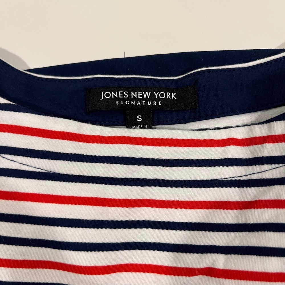 Lot of 2 Jones New York Cotton Short Sleeve Layered Look Tee Shirts Size S NWOT - Picture 2 of 9